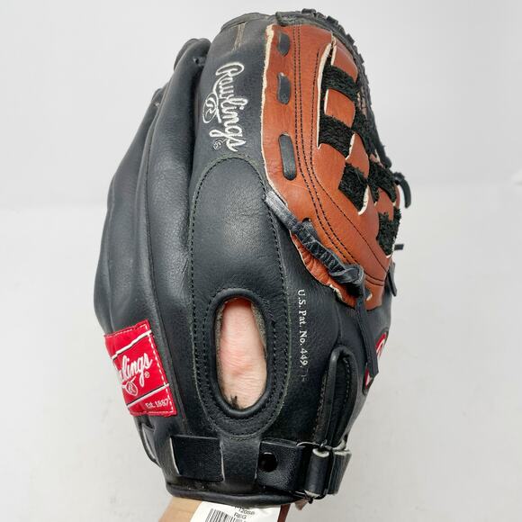 Rawlings Red-Brown & Black 12" Fastpitch Softball Glove Mitt RHT Leather - Picture 5 of 9